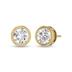 Lab Grown 1/4 Carat Round Bezel Set Solitaire Diamond Earrings in 14K Yellow Gold