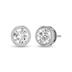 Lab Grown 3/4 Carat Round Bezel Set Solitaire Diamond Earrings in 14K White Gold