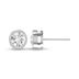Lab Grown 3/4 Carat Round Bezel Set Solitaire Diamond Earrings in 14K White Gold