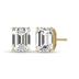 Lab Grown 3/4 Carat Emerald Cut Solitaire Diamond Earrings in 14K Yellow Gold