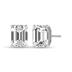 Lab Grown 1 Carat Emerald Cut Solitaire Diamond Earrings in 14K White Gold