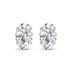Lab Grown 3/4 Carat Oval Solitaire Diamond Earrings in 14K Yellow Gold