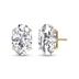 Lab Grown 3/4 Carat Oval Solitaire Diamond Earrings in 14K Yellow Gold