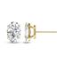Lab Grown 3/4 Carat Oval Solitaire Diamond Earrings in 14K Yellow Gold