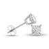 Lab Grown 1 Carat Princess Cut Solitaire Diamond Earrings in 14K White Gold