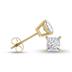 Lab Grown 1 Carat Princess Cut Solitaire Diamond Earrings in 14K Yellow Gold