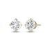 Lab Grown 1 Carat Round Solitaire Diamond Earrings in 14K Yellow Gold