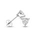 Lab Grown 1 Carat Trillion Shaped Solitaire Diamond Earrings in 14K White Gold