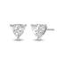 Lab Grown 1 Carat Trillion Shaped Solitaire Diamond Earrings in 14K White Gold