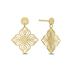 14K Yellow Gold Flower Cutout Drop Earrings
