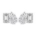 2 Carat TW Emerald and Pear Shape Lab Grown Diamond Earrings in 14K White Gold