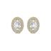 2 Carat TW Oval Shape Lab Grown Diamond Halo Earrings in 14K Yellow Gold
