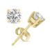 3 Carat TW Lab Grown Diamond Round Solitaire Stud Earrings in 14K Yellow Gold
