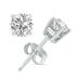 4 Carat TW Lab Grown Diamond Round Solitaire Stud Earrings in 14K White Gold