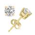 6 Carat TW Lab Grown Diamond Round Solitaire Stud Earrings in 14K Yellow Gold
