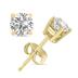 7 Carat TW Lab Grown Diamond Round Solitaire Stud Earrings in 14K Yellow Gold