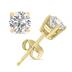 8 Carat TW Lab Grown Diamond Round Solitaire Stud Earrings in 14K Yellow Gold