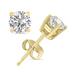 10 Carat TW Lab Grown Diamond Round Solitaire Stud Earrings in 14K Yellow Gold