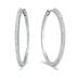 1/3 Carat TW Genuine Diamond Hoop Earrings in Platinum Plated .925 Sterling Silver