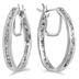 1/4 Carat Diamond Inside Out Channel Hoop Earrings in .925 Sterling Silver