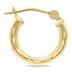 14K Yellow Gold Shiny Diamond Cut Engraved Hoop Earrings (14mm)