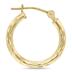 10K Yellow Gold Shiny Diamond Cut Engraved Hoop Earrings (16mm)