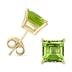 14K Yellow Gold 5MM Square Peridot Earrings