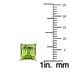 14K White Gold 6MM Square Peridot Earrings