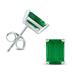 14K White Gold 5x3MM Emerald Shaped Emerald Earrings