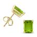 14K Yellow Gold 6x4MM Emerald Shaped Peridot Earrings