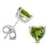 14K White Gold 7MM Heart Peridot Earrings