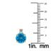 14K Yellow Gold 7MM Round Blue Topaz and Diamond Earrings