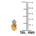 14K White Gold 7x5MM Oval Citrine and Three Stone Diamond Earrings