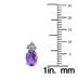 14K White Gold 8x6MM Oval Amethyst and Three Stone Diamond Earrings