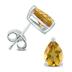 14K White Gold 8x6MM Pear Citrine Earrings