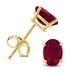 14K Yellow Gold 6x4MM Oval Ruby Earrings