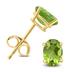 14K Yellow Gold 8x6MM Oval Peridot Earrings