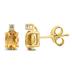 14K Yellow Gold 8x6MM Oval Citrine and Diamond Earrings