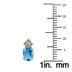 14K Yellow Gold 7x5MM Oval Blue Topaz and Three Stone Diamond Earrings