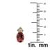 14K Yellow Gold 8x6MM Oval Garnet and Three Stone Diamond Earrings