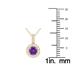 1/2 Carat TW Halo Amethyst And Diamond Pendant in 10K Yellow Gold 