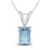 14K White Gold 6x4MM Emerald Shaped Aquamarine Pendant