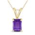14K Yellow Gold 6x4MM Emerald Shaped Amethyst Pendant