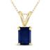 14K Yellow Gold 6x4MM Emerald Shaped Sapphire Pendant