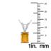 14K White Gold 7x5MM Emerald Shaped Citrine Pendant