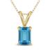 14K Yellow Gold 7x5MM Emerald Shaped Blue Topaz Pendant