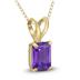 14K Yellow Gold 8x6MM Emerald Shaped Amethyst Pendant