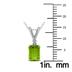 14K White Gold 7x5MM Emerald Shaped Peridot and Diamond Pendant