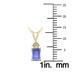 14K Yellow Gold 6x4MM Emerald Shaped Tanzanite and Three Stone Diamond Pendant