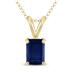 14K Yellow Gold 5x3MM Emerald Shaped Sapphire Pendant